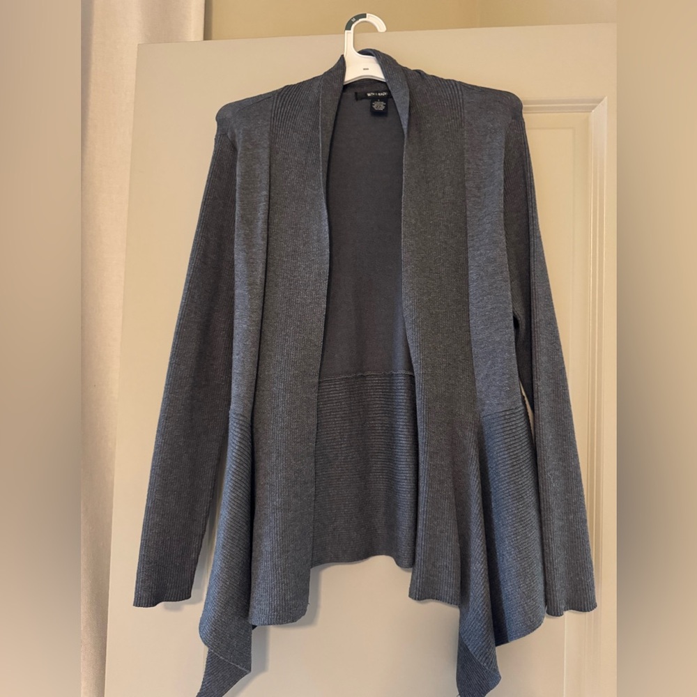 89th & Madison Charcoal Open Front Cardigan